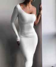 Load image into Gallery viewer, One Shoulder Midi Dress Sexy Backless