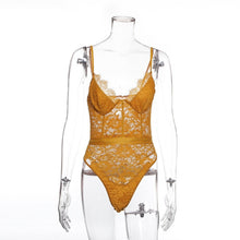 Load image into Gallery viewer, Mesh Sheer Lace Bodysuit Hollow Out Straps Bralette Bodysuit